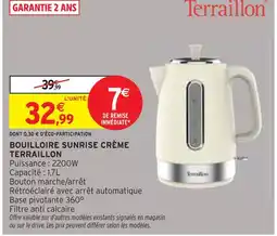 Intermarché TERRAILLON Bouilloire Sunrise Crème offre