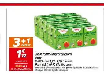 Netto NETTO Jus de pomme à base de concentré offre