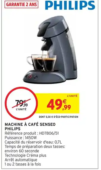 Intermarché Philips Machine à café Senseo offre