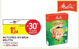 Intermarché Melitta 80 Filtres 1x4 Brun offre