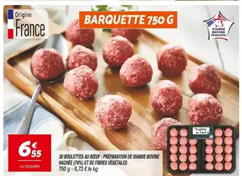 Netto 30 boulettes au bœuf : préparation de viande bovine hachée (74%) et de fibres végétales offre