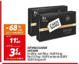 Netto CARTE NOIRE CAFÉ MOULU CLASSIQUE offre