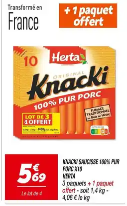 Netto HERTA Knacki Saucisse 100% Pur Porc x10 offre