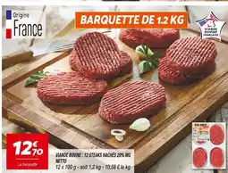 Netto Netto Viande bovine : 12 steaks hachés 20% mg offre