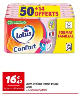 Netto LOTUS Papier hygiénique confort x50 rose offre