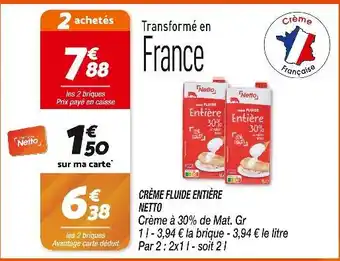 Netto NETTO Crème fluide entière offre