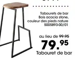 Möbel Martin Tabourets de bar Bois acacia stone offre