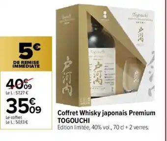 Carrefour Market Coffret Whisky japonais Premium Yogouchi offre