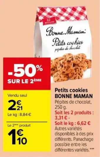 Carrefour Market Petits cookies Bonne Maman offre