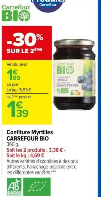 Carrefour Market Confiture Myrtilles offre