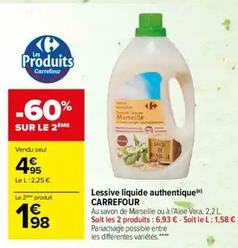 Carrefour Market Lessive liquide authentique offre