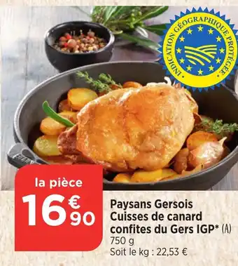 Maximarché Paysans Gersois confites du Gers IGP offre