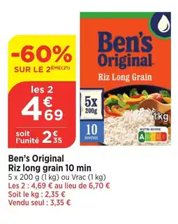 Maximarché BEN'S ORIGINAL Riz long grain 10 min offre