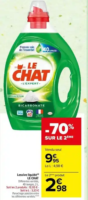 Carrefour Market Lessive liquide Le Chat offre