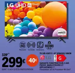 E.Leclerc LG TV LED 43UT73 offre