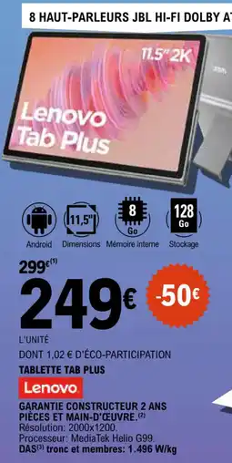 E.Leclerc Lenovo tablette tab plus offre