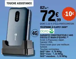 E.Leclerc doroC téléphone à clapet 2820 offre