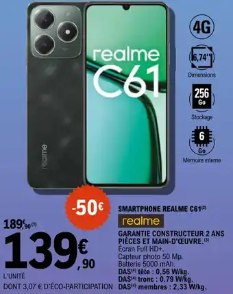 E.Leclerc Realme smartphone realme C61 offre