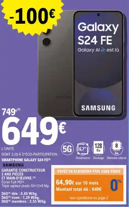 E.Leclerc Samsung Smartphone Galaxy S24 FE offre