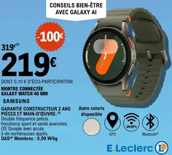 E.Leclerc Samsung montre connectée galaxy watch 40 MM offre