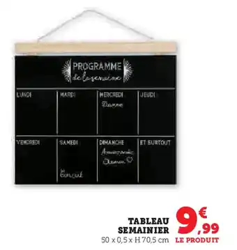 Super U Tableau semainier offre