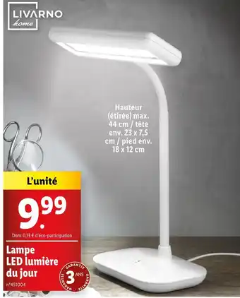 Lidl LIVARNO HOME Lampe LED lumière du jour offre