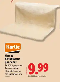 Lidl KARLIE Hamac de radiateur pour chat offre