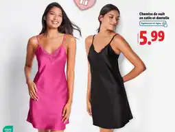 Lidl Chemise de nuit en satin et dentelle offre