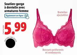 Lidl Soutien-gorge à dentelle avec armatures femme offre