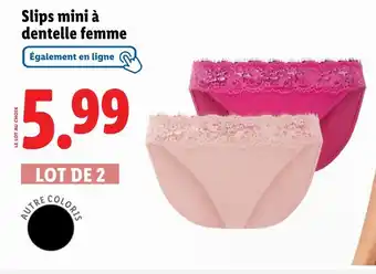 Lidl Slips mini à dentelle femme offre