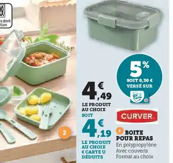 Super U Curver boite pour repas offre