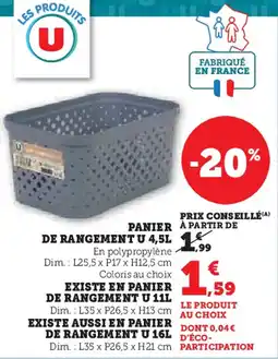 Super U Panier de rangement U offre