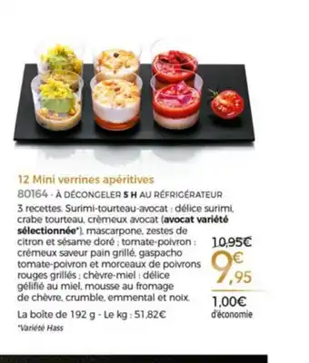 Thiriet 12 Mini Verrines Apéritives offre