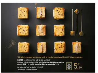 Thiriet 12 Mini Croques Au Comté Et A La Truffe Blanche D'été (1,2%) Aromatisés offre