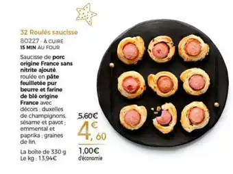 Thiriet 32 Roulés Saucisse offre