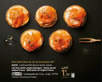 Thiriet Mini Blinis Fleur De Sel De Guérande IGP offre