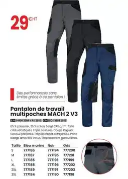 Au Forum du Bâtiment Delta plus - pantalon de travail multipoches mach 2 v3 offre