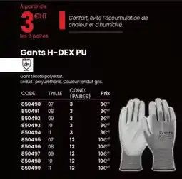 Au Forum du Bâtiment Hanger - gants h dex pu offre