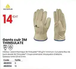 Au Forum du Bâtiment Delta plus - gants cuir 3m thinsulate offre