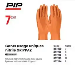 Au Forum du Bâtiment Pip - gants usage uniques nitrile grippaz offre