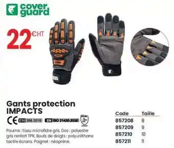 Au Forum du Bâtiment Cover guard - gants protection impacts offre