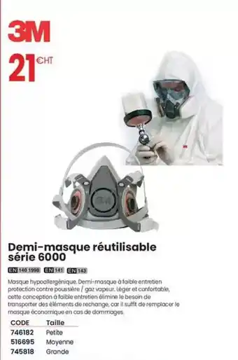 Au Forum du Bâtiment 3m - demi-masque réutilisable série 6000 offre