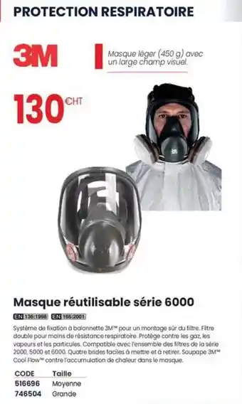 Au Forum du Bâtiment 3m - masque réutilisable série 6000 offre