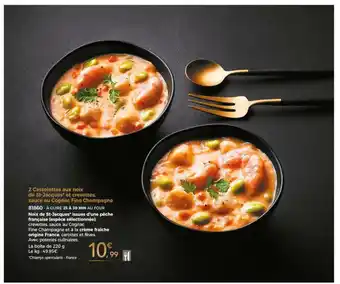 Thiriet 2 Cassolettes Aux Noix De St-Jacques* Et Crevettes Sauce Au Cognac Fine Champagne offre