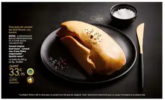 Thiriet Foie Gras De Canard Du-Sud-Ouest, Cru éveiné offre