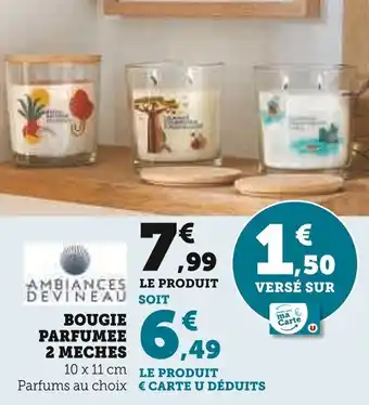 Super U AMBIANCES  DEVINEAU Bougie parfumee 2 meches offre