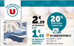 Super U U 30 serviettes offre