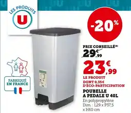 Super U U Poubelle a pedale offre