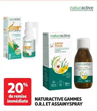 Auchan NATURACTIVE Gammes o.r.l et assainyspray offre