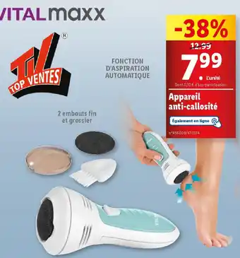 Lidl Vitalmaxx Appareil anti callosité offre